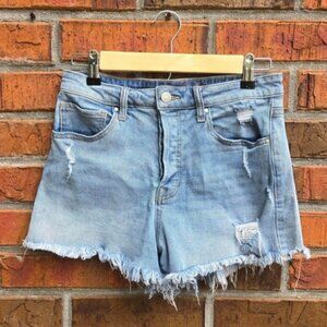 Denim Frayed Hem Women Shorts. Indigo Rising. Size 5